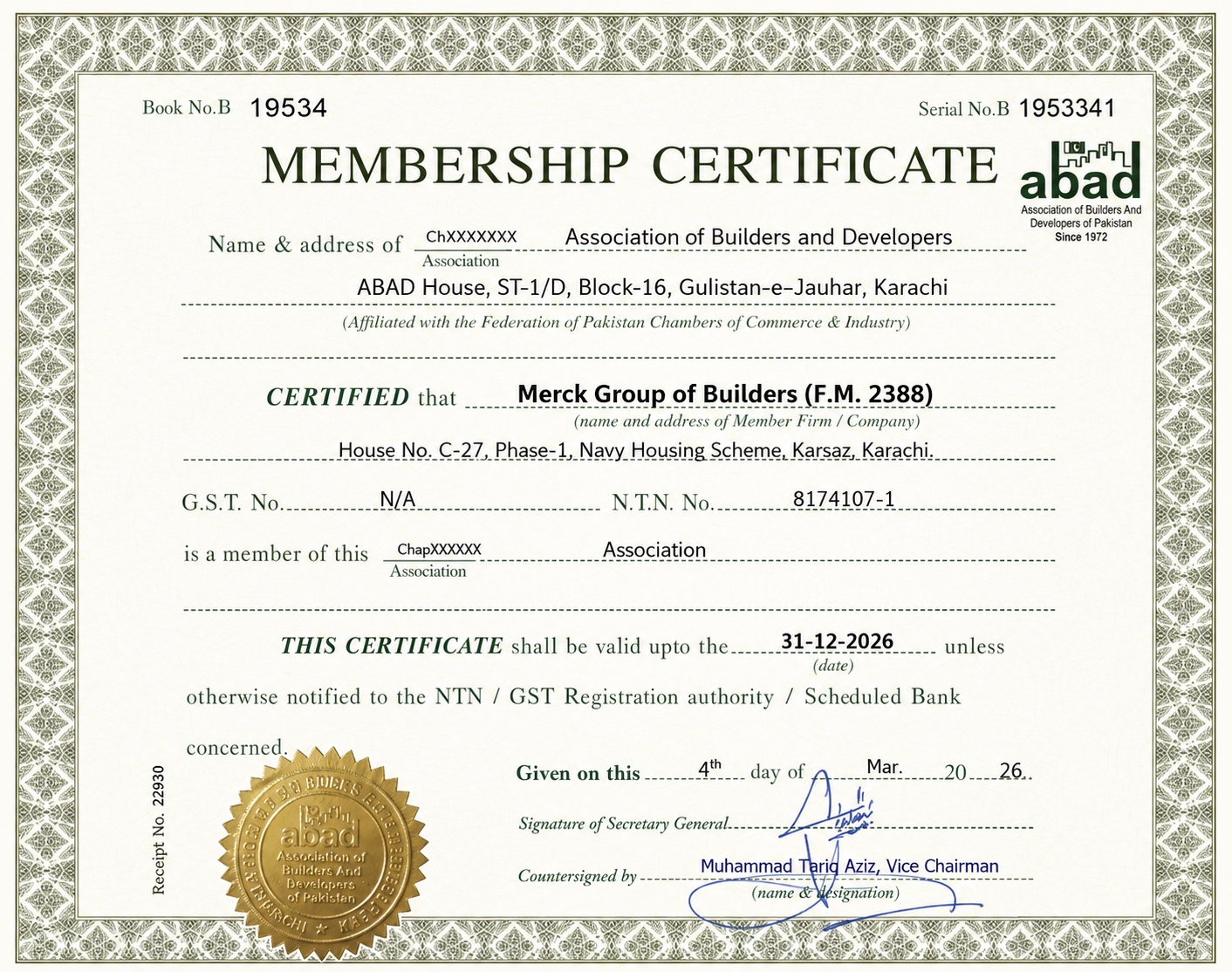 Merck Group of Builders – ABAD Membership